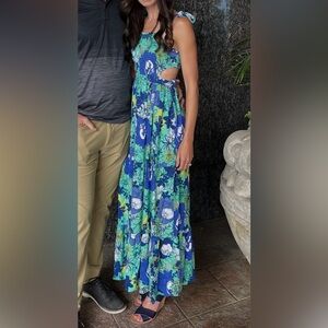 Floral Blue and Green Sundress